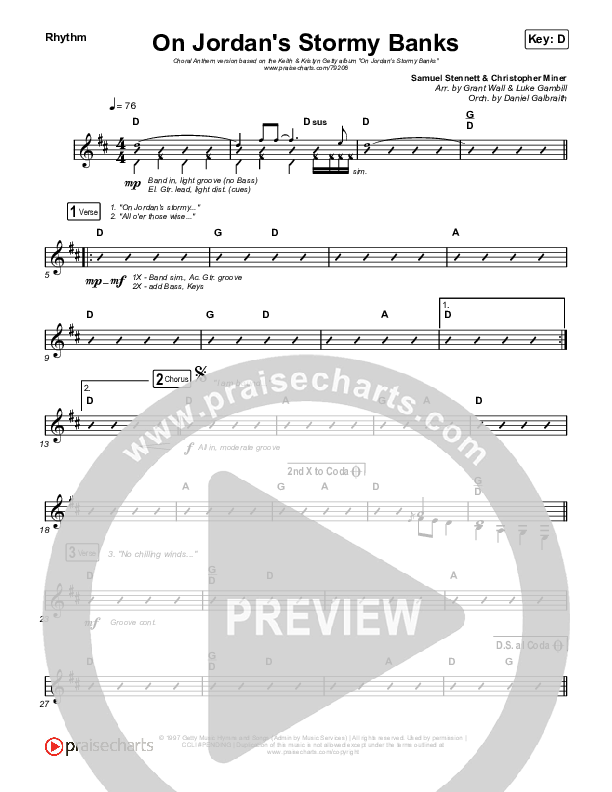 On Jordan's Stormy Banks (Choral Anthem SATB) Rhythm Pack (Keith & Kristyn Getty / Arr. Luke Gambill)