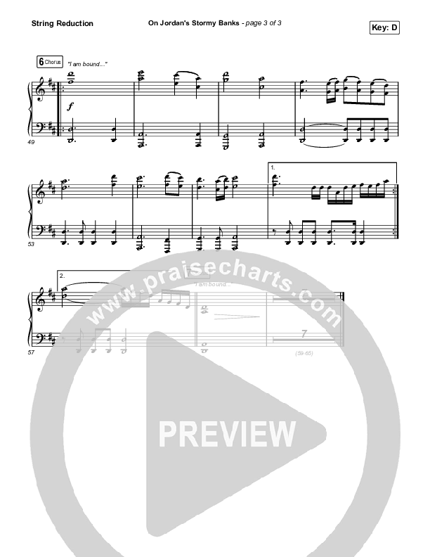 On Jordan's Stormy Banks (Choral Anthem SATB) String Reduction (Keith & Kristyn Getty / Arr. Luke Gambill)
