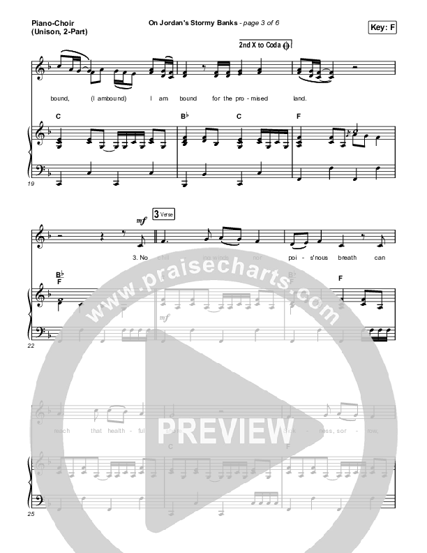 On Jordan's Stormy Banks (Unison/2-Part Choir) Piano/Choir  (Uni/2-Part) (Keith & Kristyn Getty / Arr. Luke Gambill)