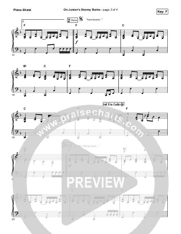 On Jordan's Stormy Banks (Unison/2-Part Choir) Piano Sheet (Keith & Kristyn Getty / Arr. Luke Gambill)