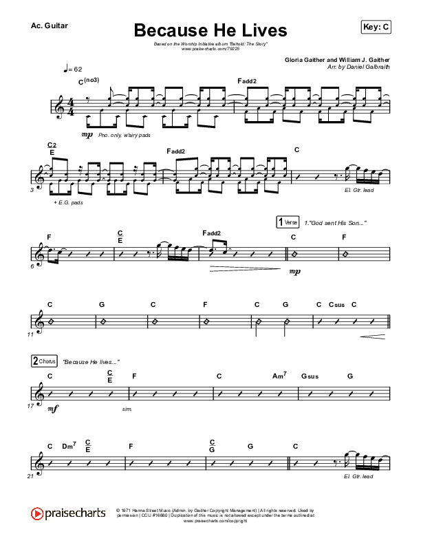 Because He Lives Acoustic Guitar (The Worship Initiative / John Marc Kohl)