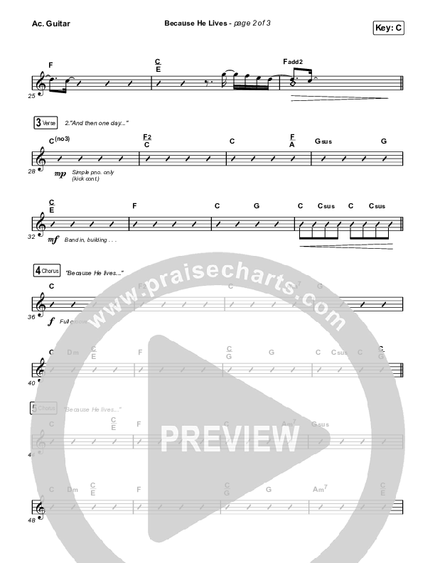 Because He Lives Acoustic Guitar (The Worship Initiative / John Marc Kohl)