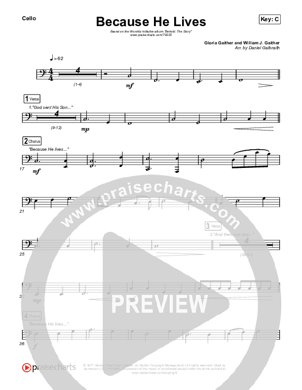 Because He Lives Cello (The Worship Initiative / John Marc Kohl)