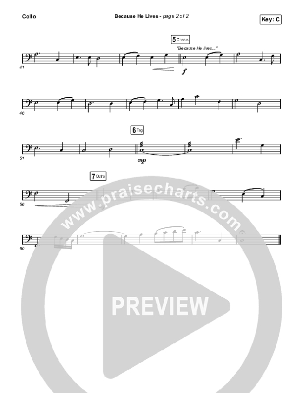 Because He Lives Cello (The Worship Initiative / John Marc Kohl)