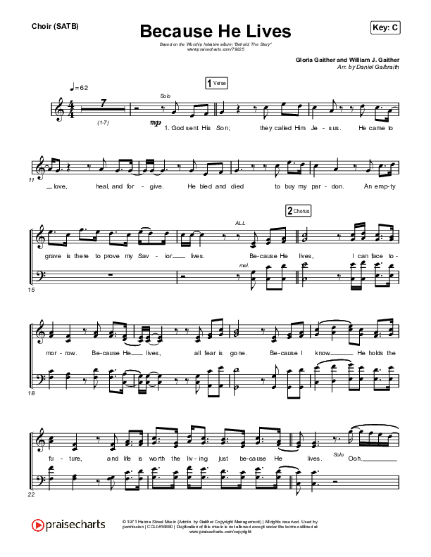 Because He Lives Choir Sheet (SATB) (The Worship Initiative / John Marc Kohl)