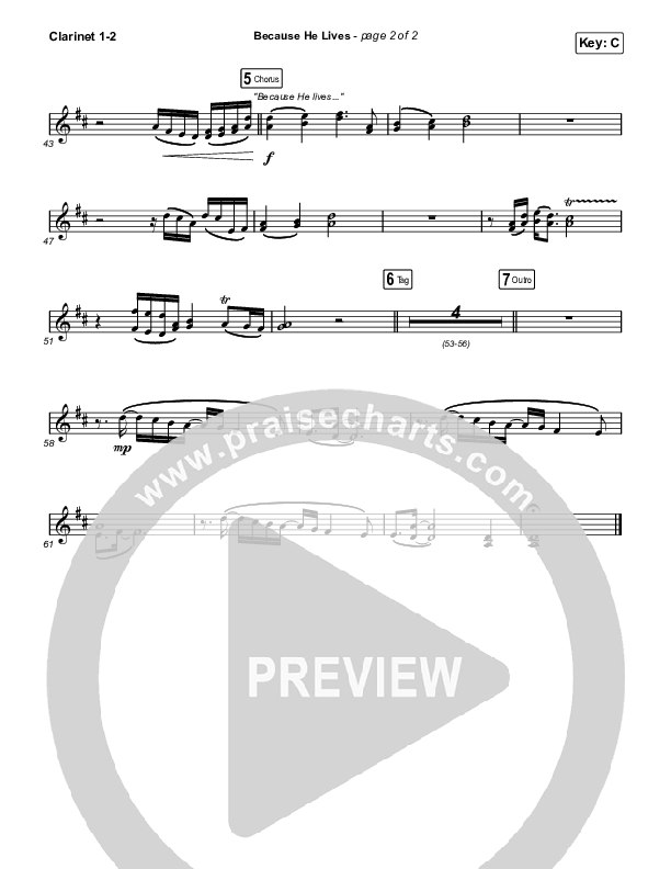 Because He Lives Clarinet 1/2 (The Worship Initiative / John Marc Kohl)