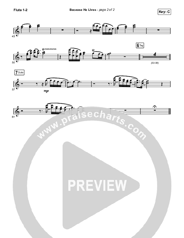 Because He Lives Flute 1/2 (The Worship Initiative / John Marc Kohl)