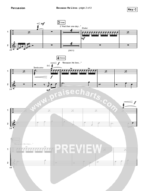 Because He Lives Percussion (The Worship Initiative / John Marc Kohl)