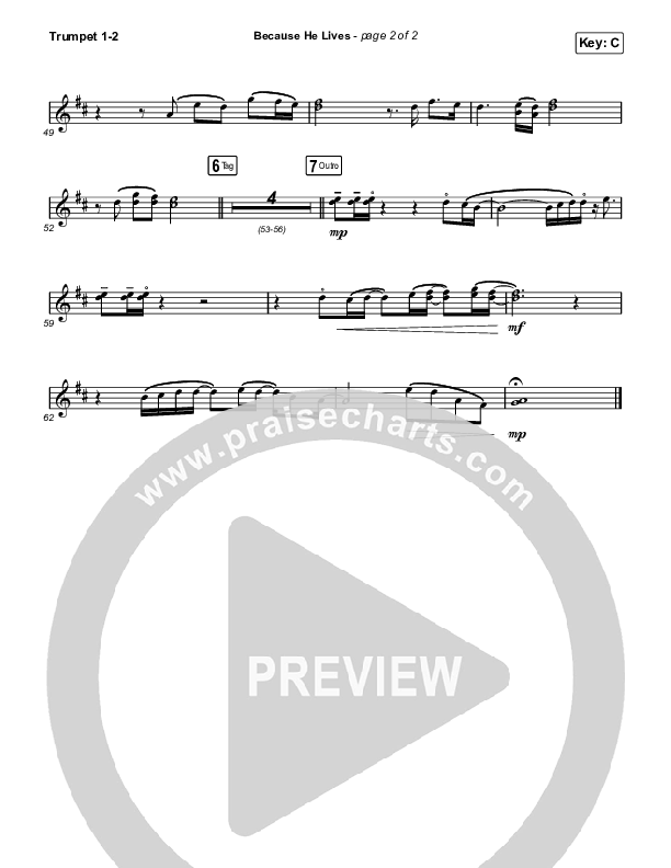 Because He Lives Trumpet 1,2 (The Worship Initiative / John Marc Kohl)