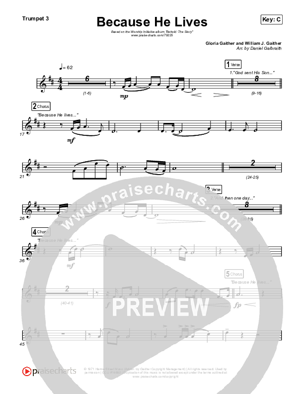 Because He Lives Trumpet 3 (The Worship Initiative / John Marc Kohl)