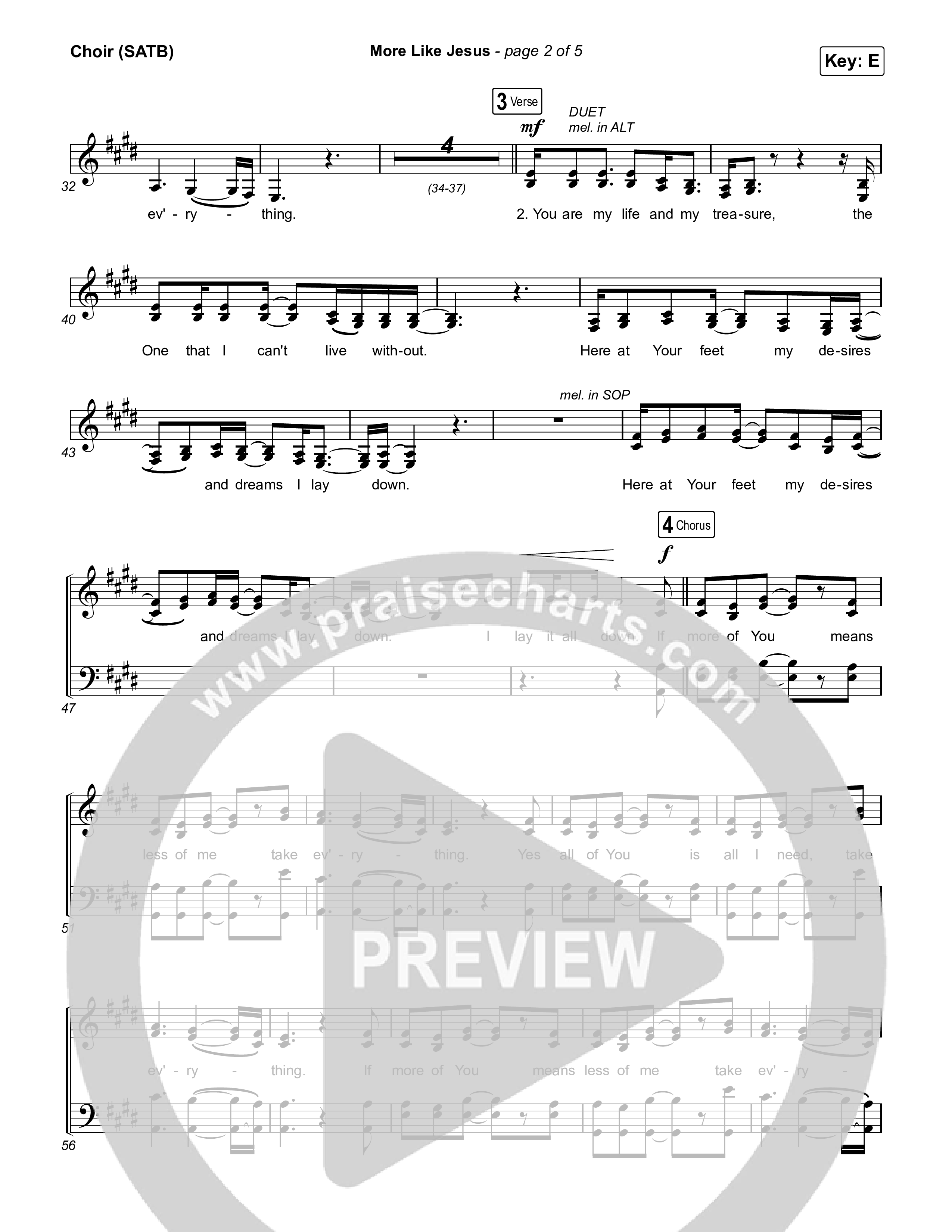 More Like Jesus Choir Sheet (SATB) (The Worship Initiative / Davy Flowers)