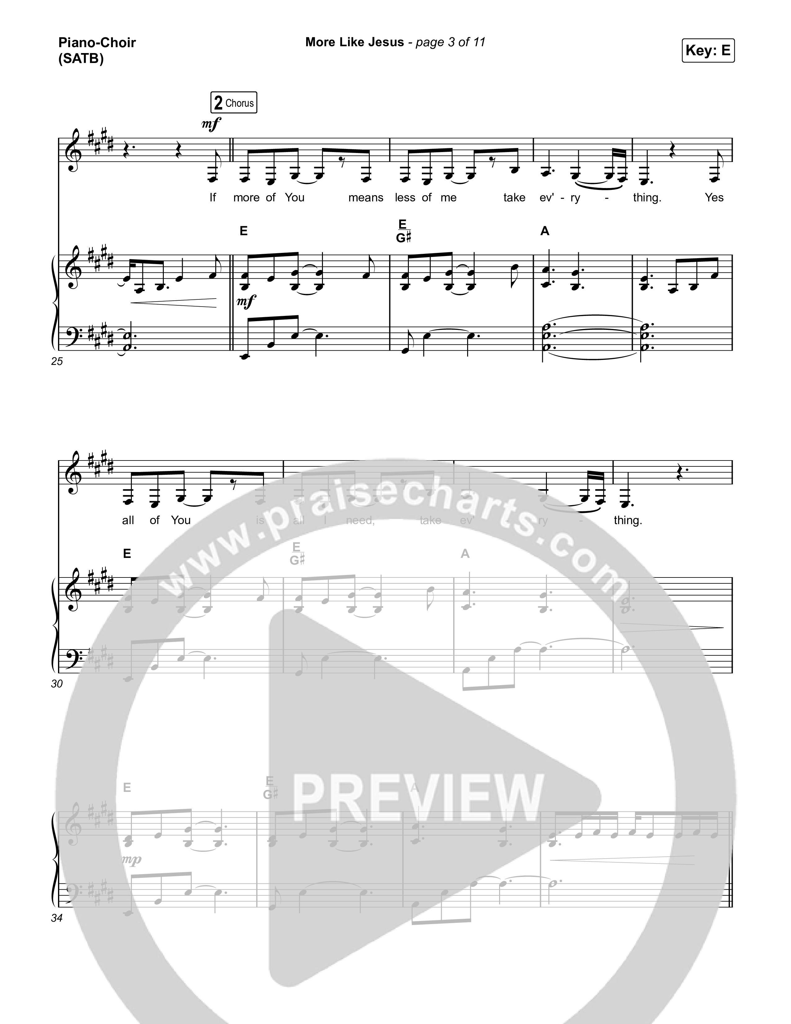 More Like Jesus Piano/Vocal (SATB) (The Worship Initiative / Davy Flowers)