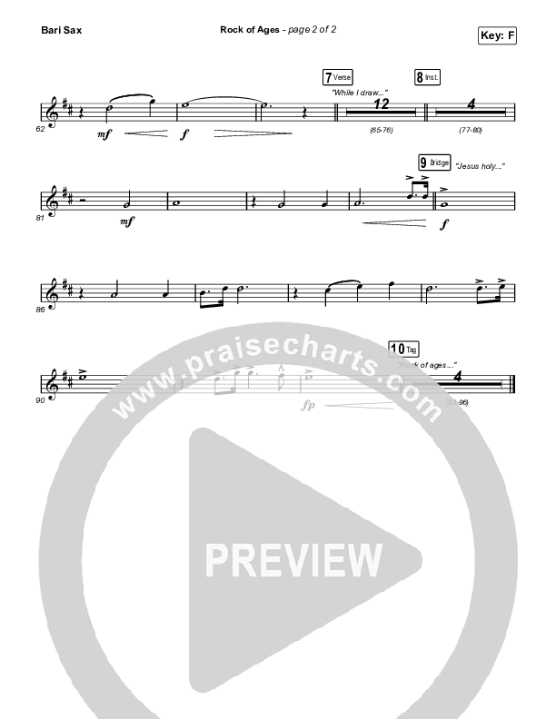 Rock Of Ages Bari Sax (The Worship Initiative / Dinah Wright / Grace Tanner)