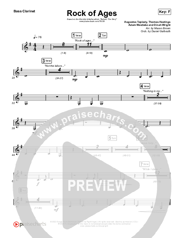 Rock Of Ages Bass Clarinet (The Worship Initiative / Dinah Wright / Grace Tanner)