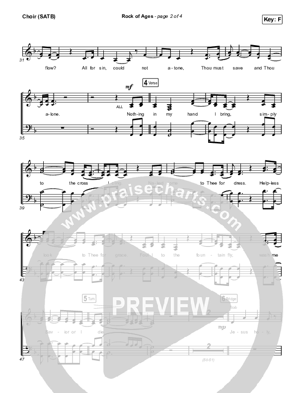 Rock Of Ages Choir Sheet (SATB) (The Worship Initiative / Dinah Wright / Grace Tanner)
