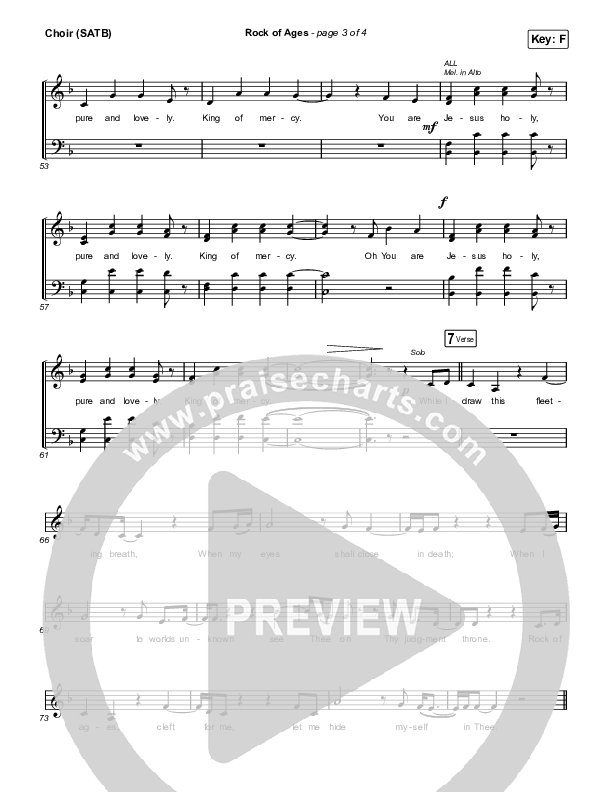 Rock Of Ages Choir Sheet (SATB) (The Worship Initiative / Dinah Wright / Grace Tanner)