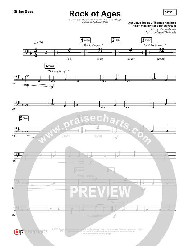 Rock Of Ages Double Bass (The Worship Initiative / Dinah Wright / Grace Tanner)