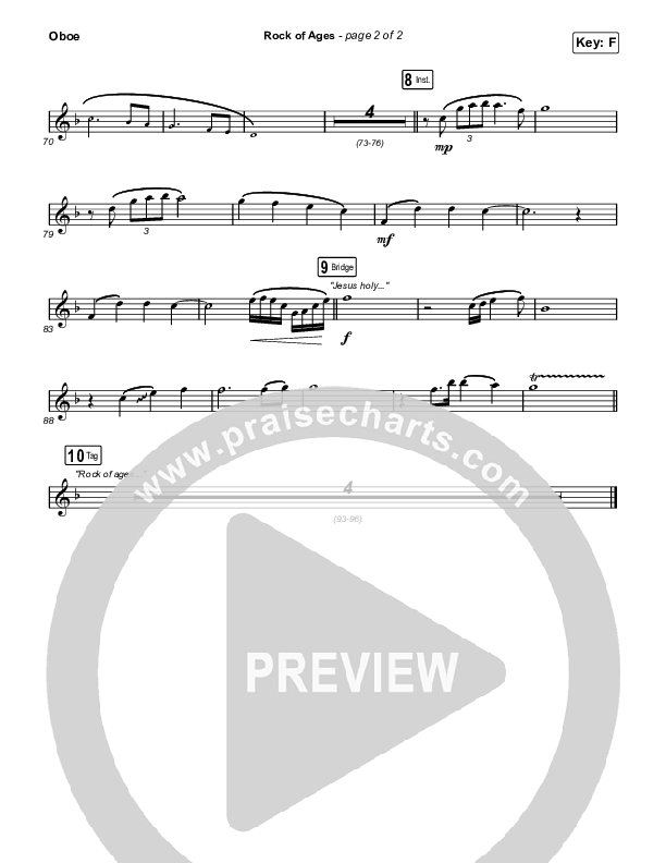 Rock Of Ages Oboe (The Worship Initiative / Dinah Wright / Grace Tanner)