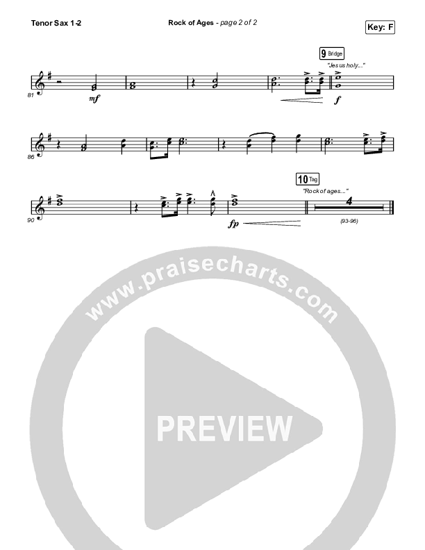 Rock Of Ages Tenor Sax 1/2 (The Worship Initiative / Dinah Wright / Grace Tanner)