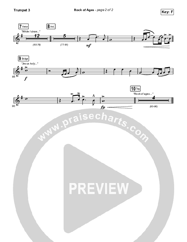 Rock Of Ages Trumpet 3 (The Worship Initiative / Dinah Wright / Grace Tanner)