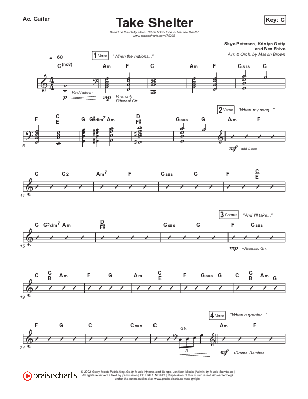 Take Shelter Acoustic Guitar (Keith & Kristyn Getty / Skye Peterson)