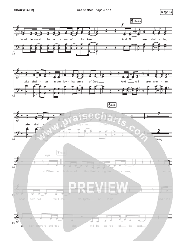 Take Shelter Choir Sheet (SATB) (Keith & Kristyn Getty / Skye Peterson)
