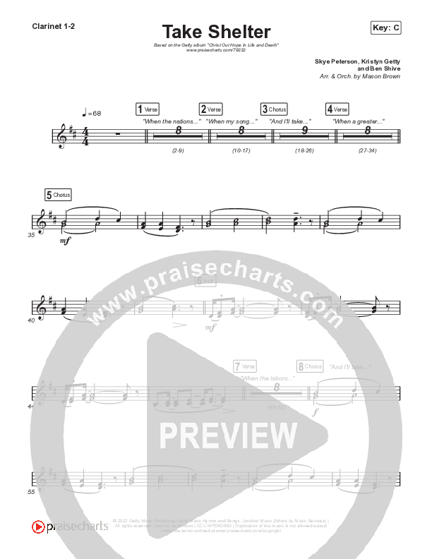 Take Shelter Clarinet 1/2 (Keith & Kristyn Getty / Skye Peterson)