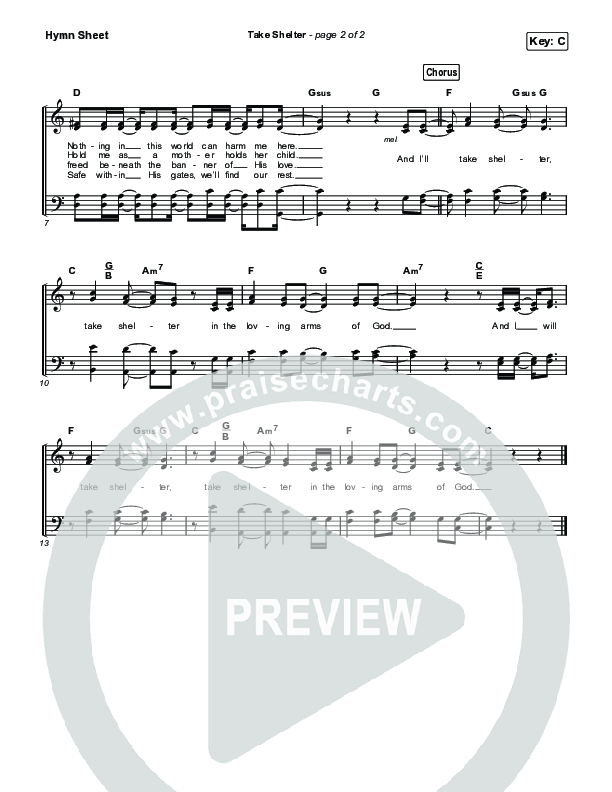Take Shelter Hymn Sheet (Keith & Kristyn Getty / Skye Peterson)