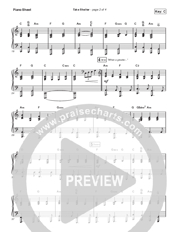 Take Shelter Piano Sheet (Keith & Kristyn Getty / Skye Peterson)