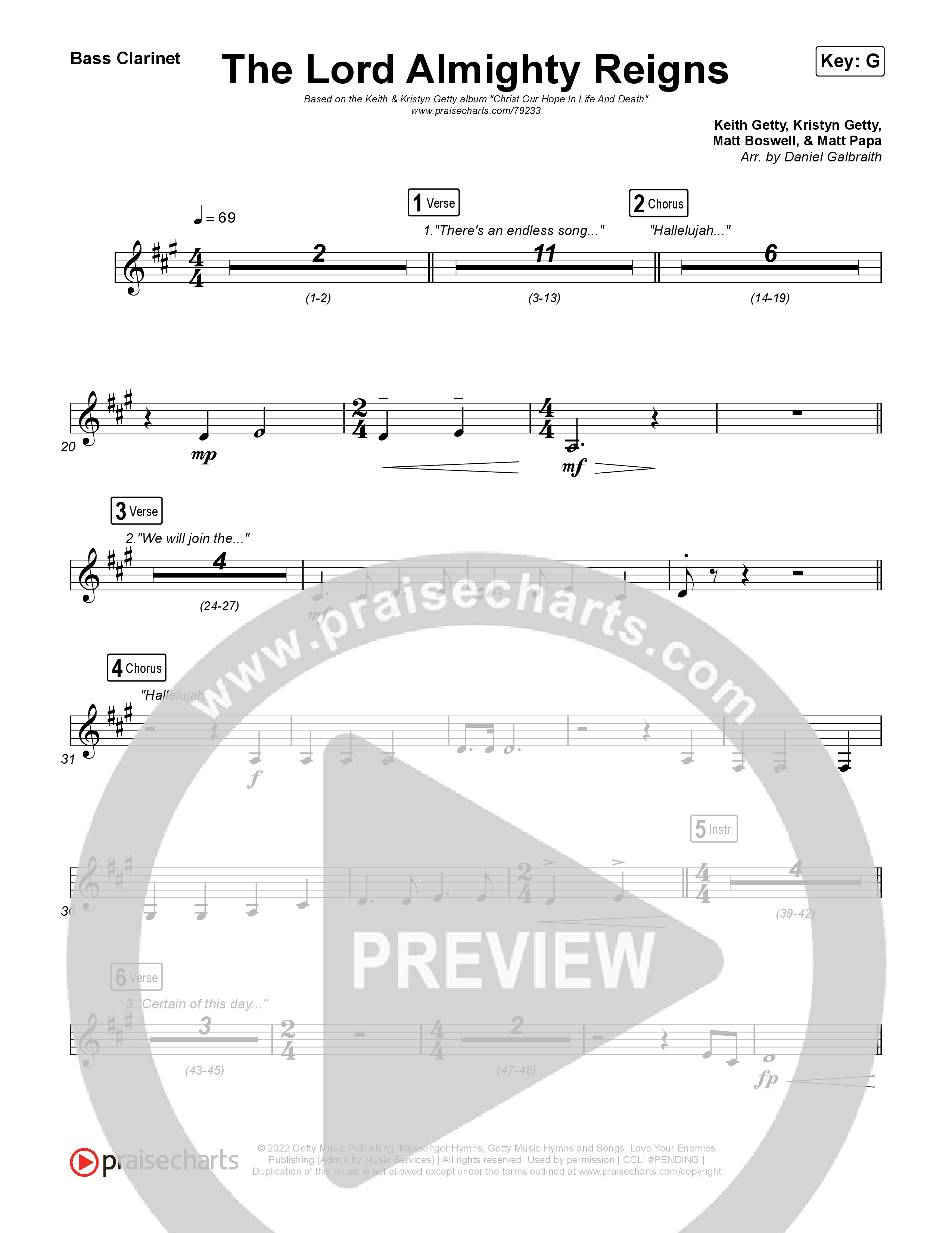 The Lord Almighty Reigns Bass Clarinet (Keith & Kristyn Getty)