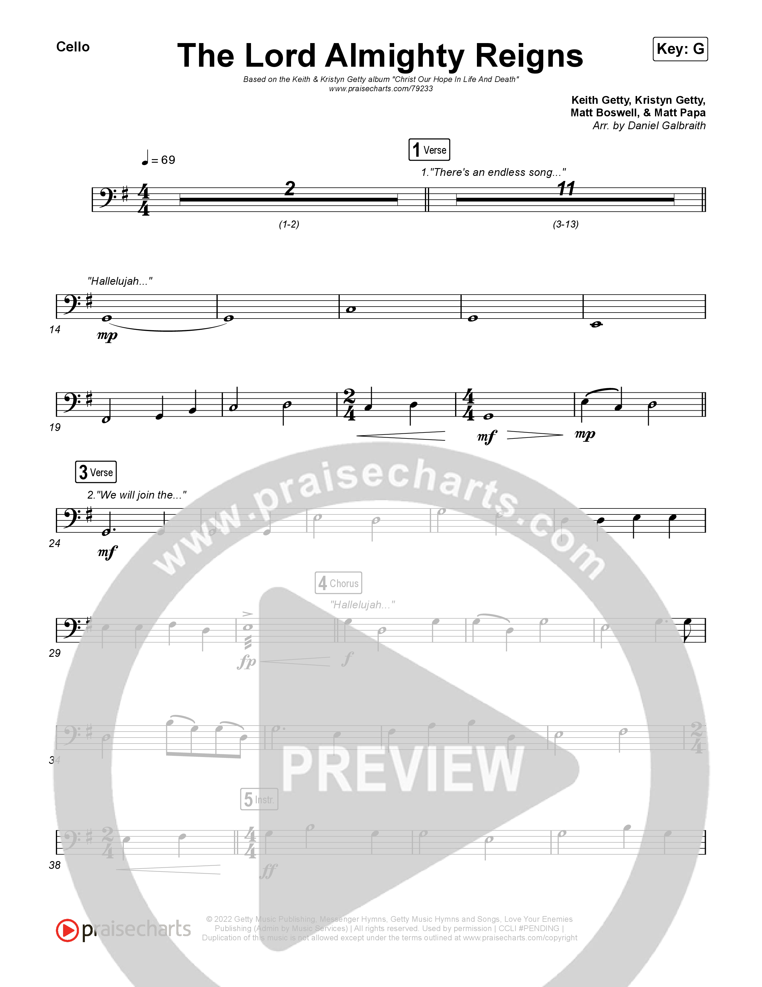 The Lord Almighty Reigns Cello (Keith & Kristyn Getty)