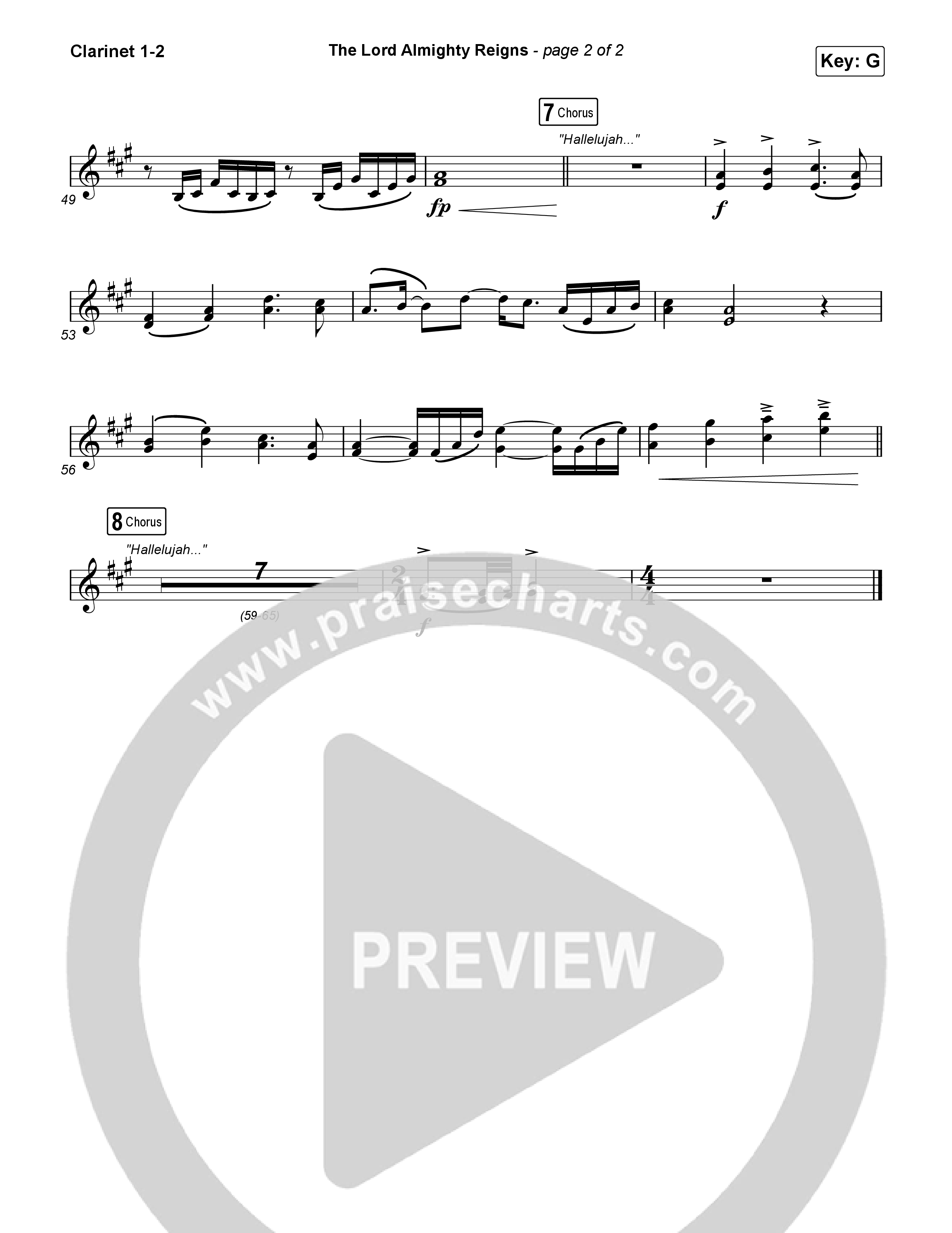 The Lord Almighty Reigns Clarinet 1/2 (Keith & Kristyn Getty)