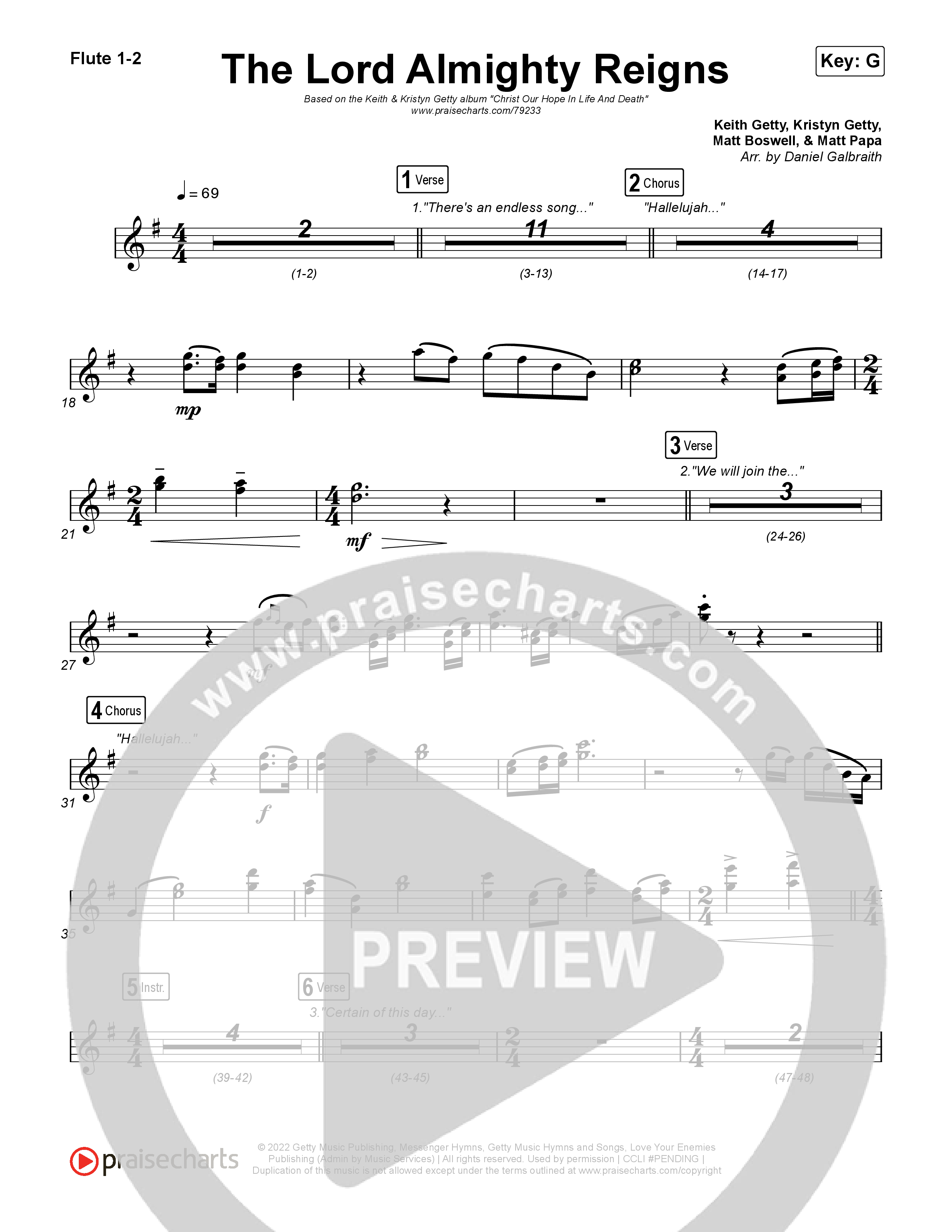 The Lord Almighty Reigns Flute 1/2 (Keith & Kristyn Getty)