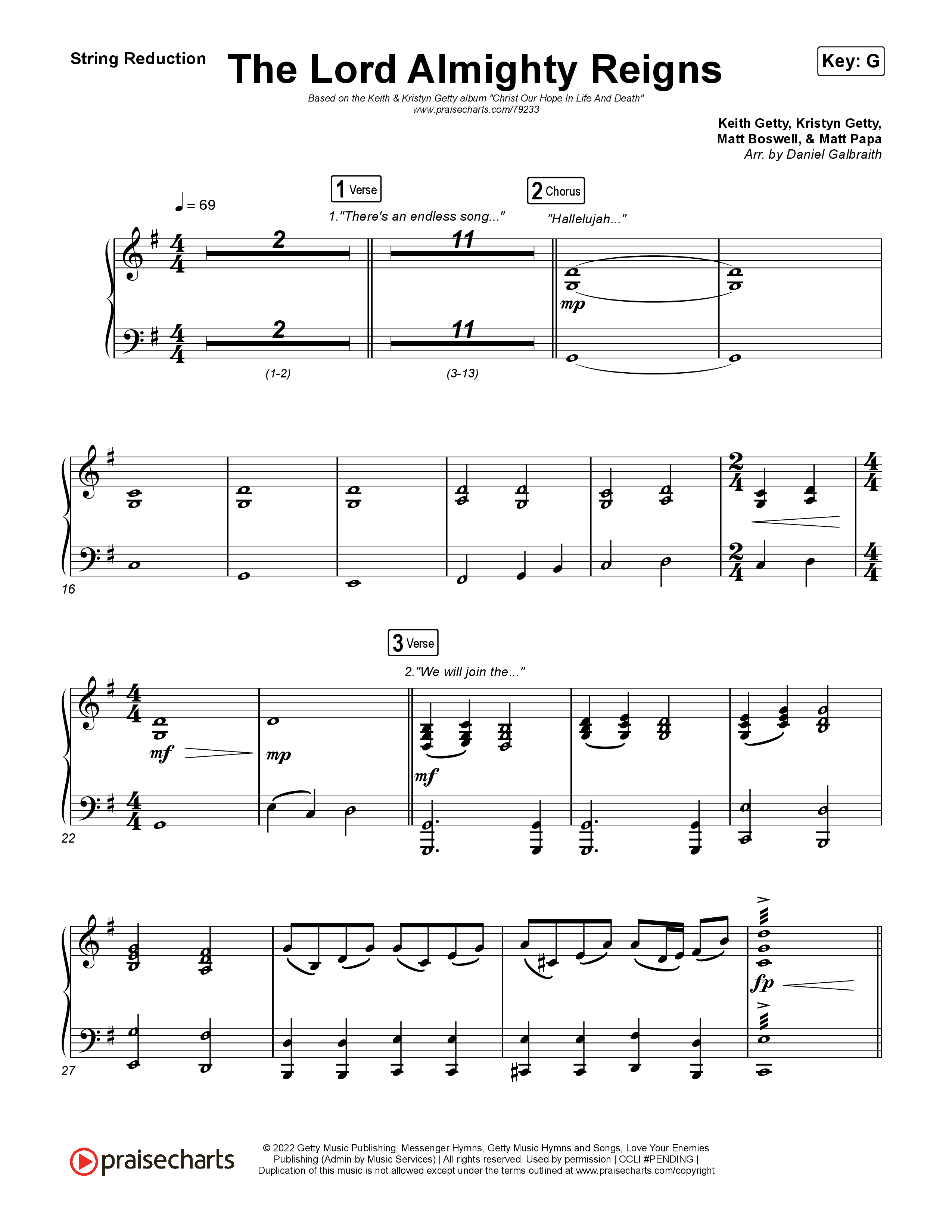 The Lord Almighty Reigns String Reduction (Keith & Kristyn Getty)