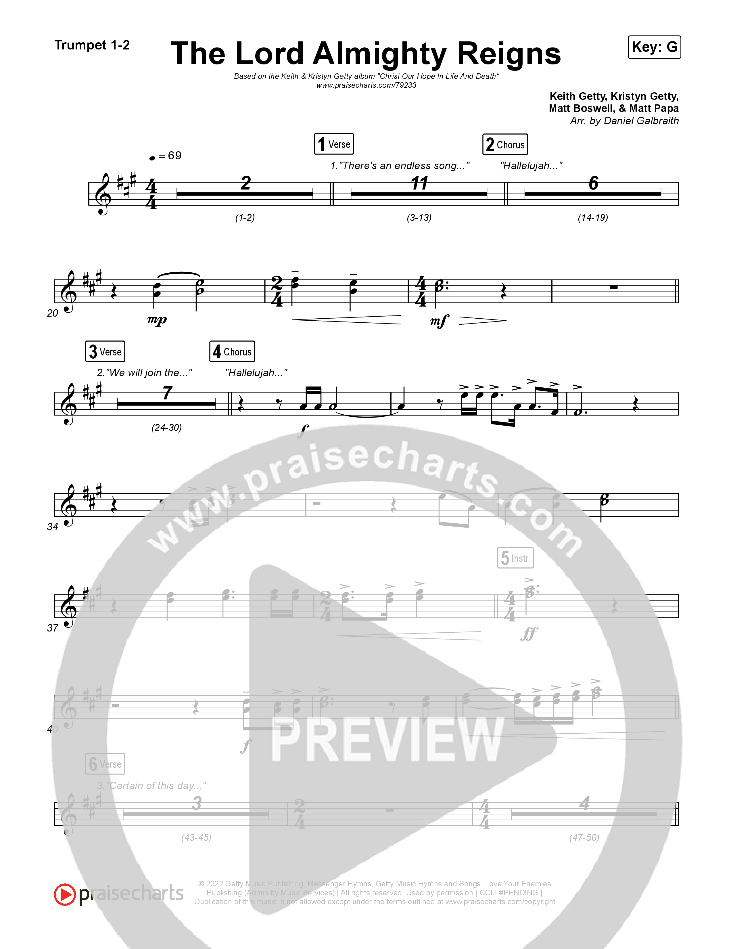 The Lord Almighty Reigns Trumpet 1,2 (Keith & Kristyn Getty)