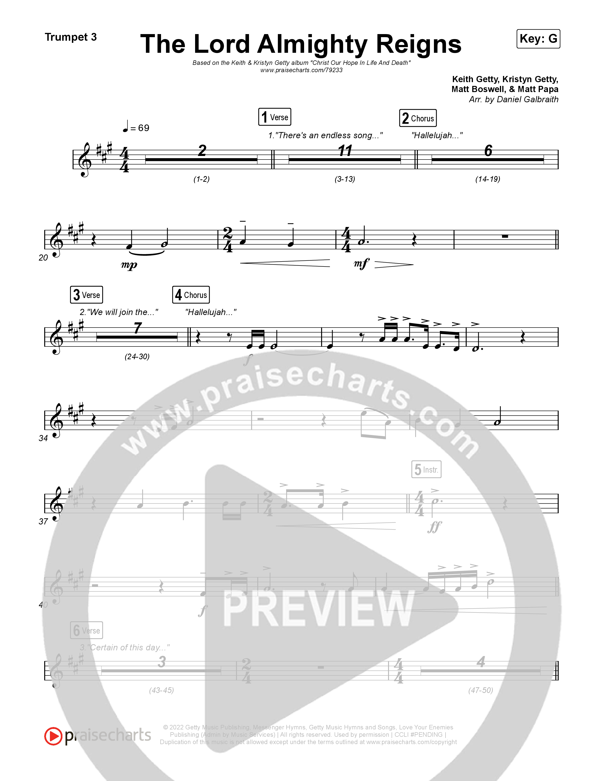 The Lord Almighty Reigns Trumpet 3 (Keith & Kristyn Getty)