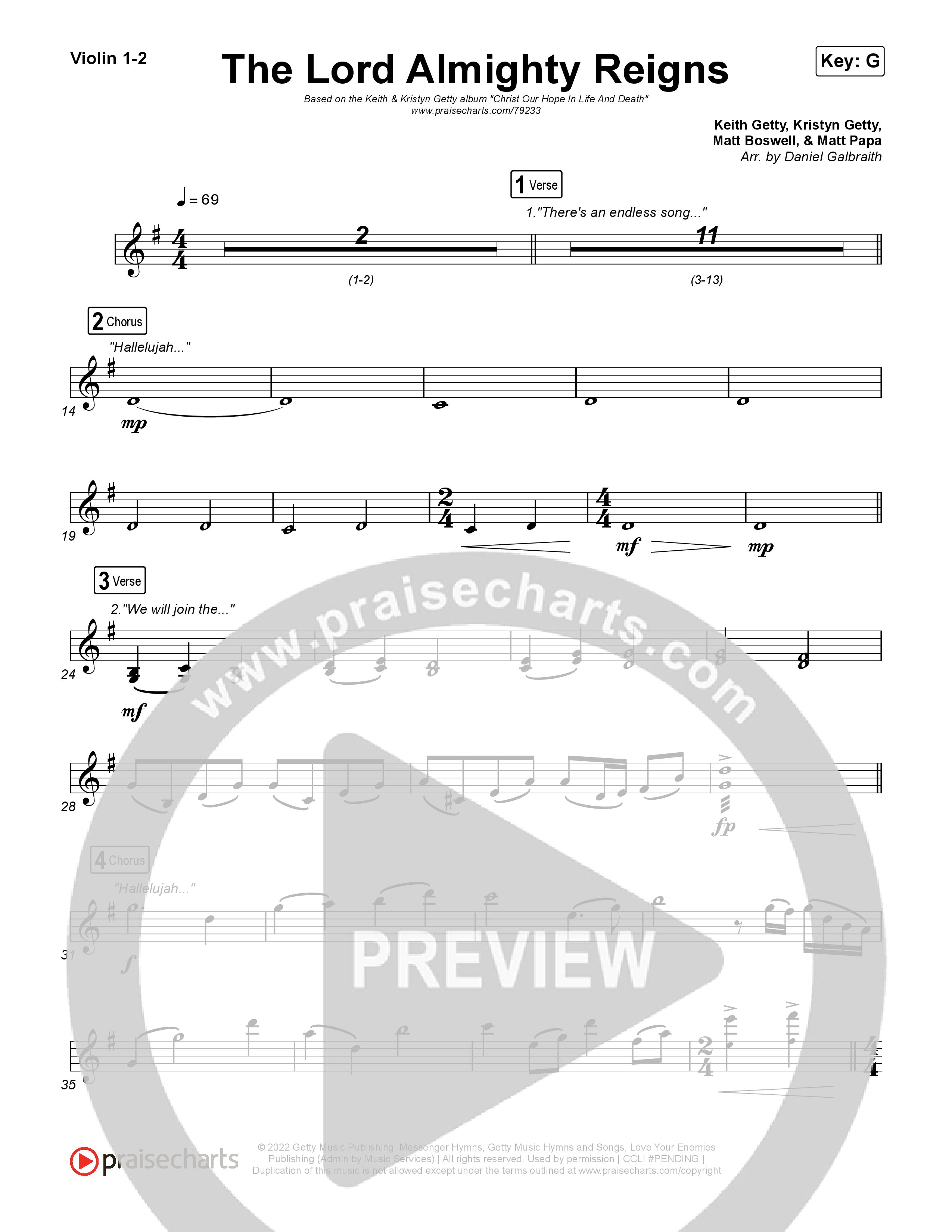 The Lord Almighty Reigns String Pack (Keith & Kristyn Getty)