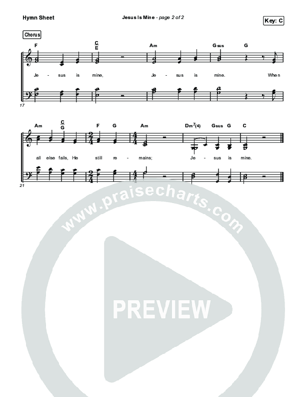 Jesus Is Mine Hymn Sheet (Keith & Kristyn Getty)