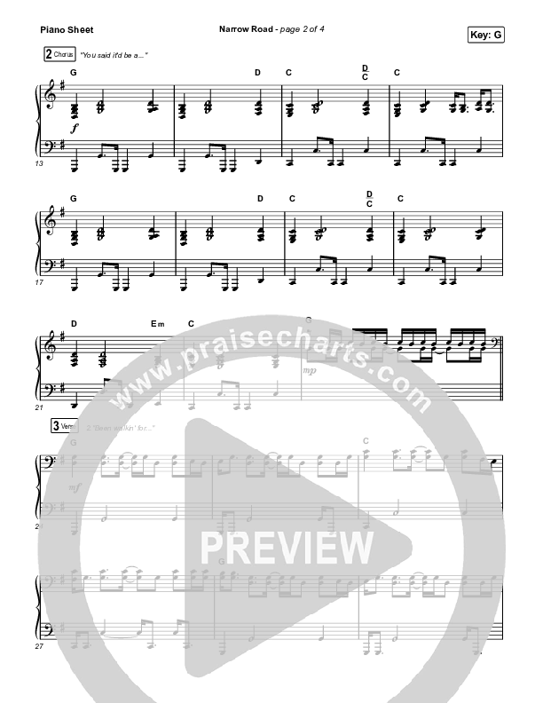 Narrow Road Piano Sheet (Josh Baldwin)