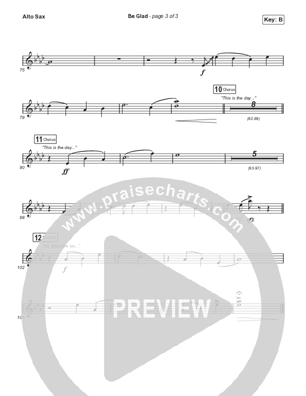 Be Glad (Choral Anthem SATB) Sax Pack (Cody Carnes / Arr. Erik Foster)