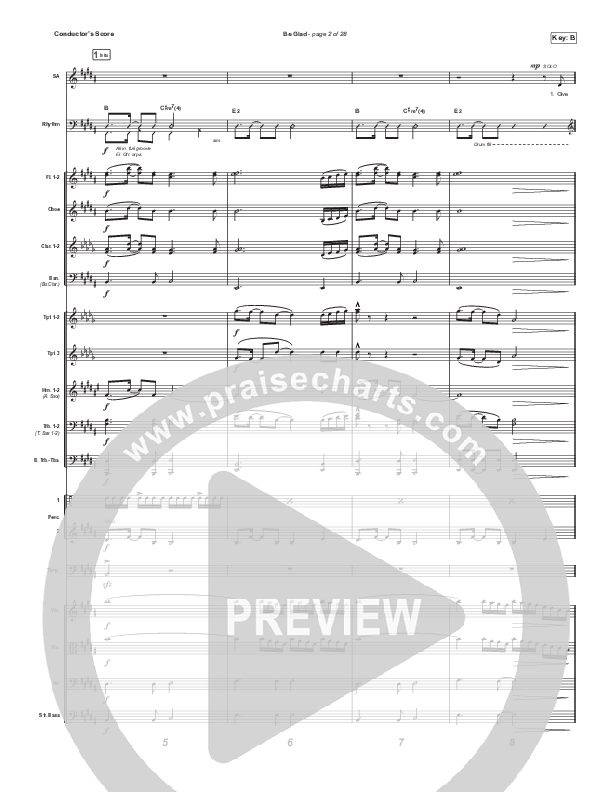 Be Glad (Choral Anthem SATB) Conductor's Score (Cody Carnes / Arr. Erik Foster)