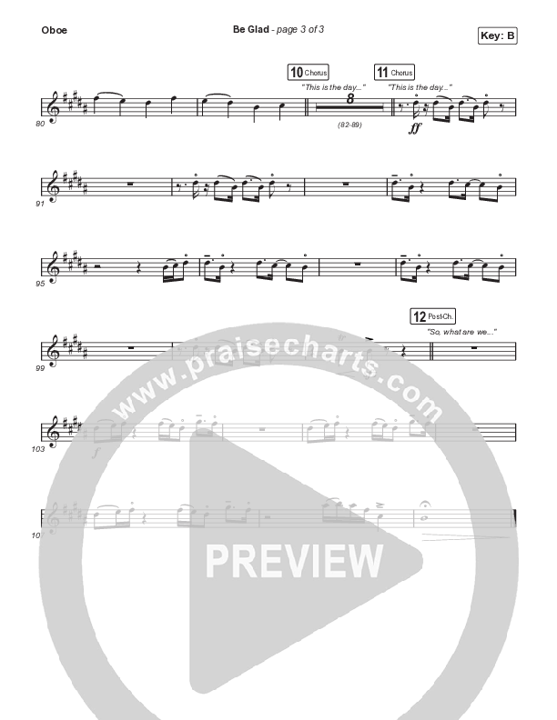 Be Glad (Choral Anthem SATB) Oboe (Cody Carnes / Arr. Erik Foster)
