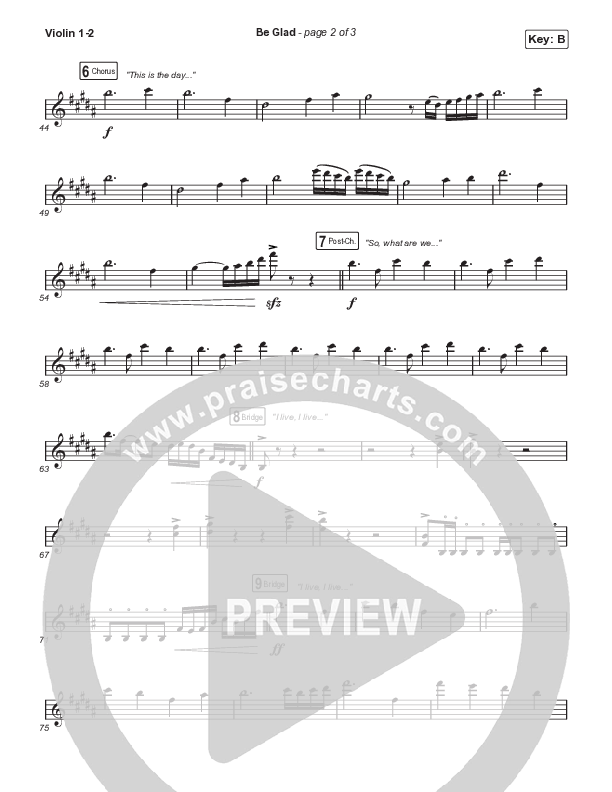 Be Glad (Choral Anthem SATB) String Pack (Cody Carnes / Arr. Erik Foster)