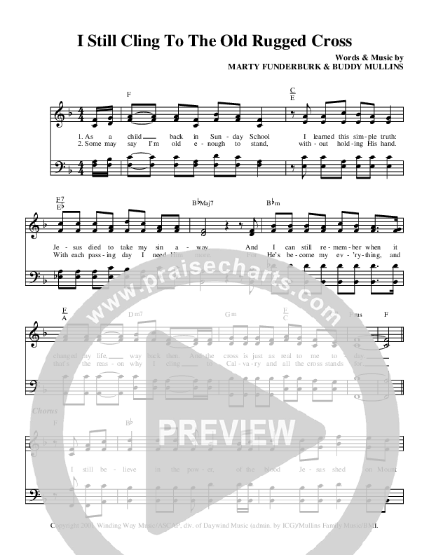 I Still Cling To The Old Rugged Cross Lead Sheet (Brian Free & Assurance)