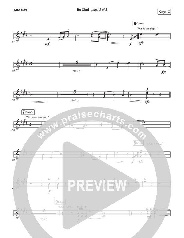 Be Glad (Sing It Now SATB) Sax Pack (Cody Carnes / Arr. Erik Foster)