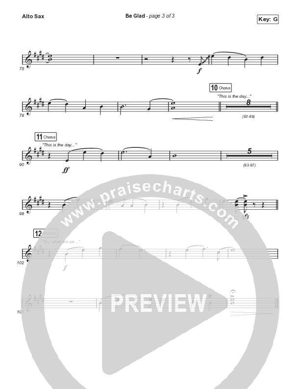 Be Glad (Sing It Now SATB) Sax Pack (Cody Carnes / Arr. Erik Foster)