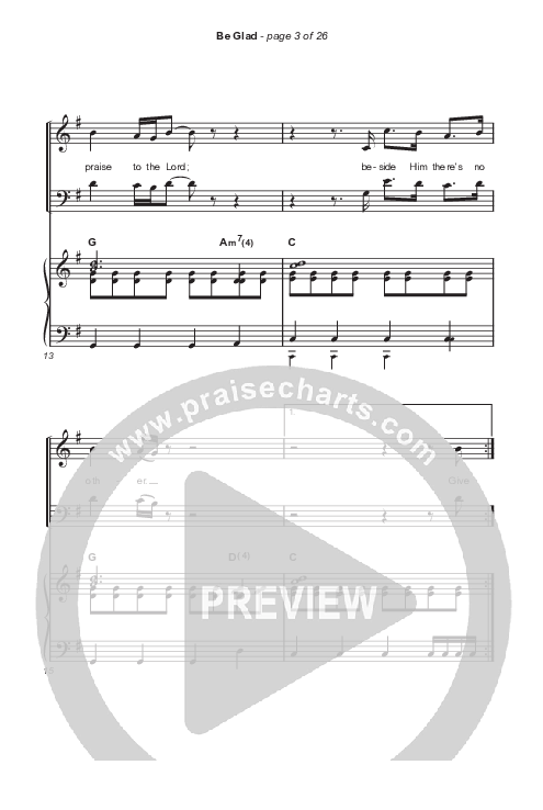 Be Glad (Sing It Now SATB) Octavo (SATB & Pno) (Cody Carnes / Arr. Erik Foster)