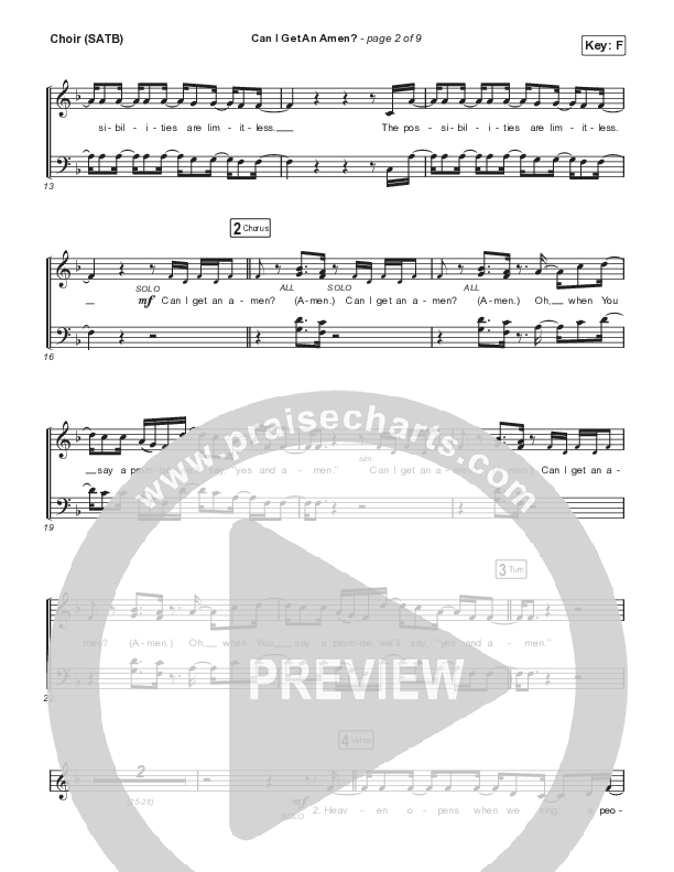 Can I Get An Amen? Choir Sheet (SATB) (Lakewood Music)