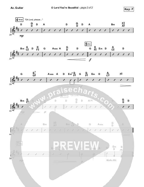 O Lord You're Beautiful Acoustic Guitar (Chris Tomlin / Steffany Gretzinger)