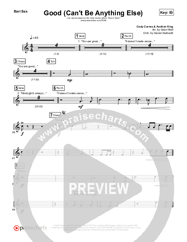 Good (Can't Be Anything Else) Bari Sax (Cody Carnes)